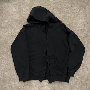Plain black zip up